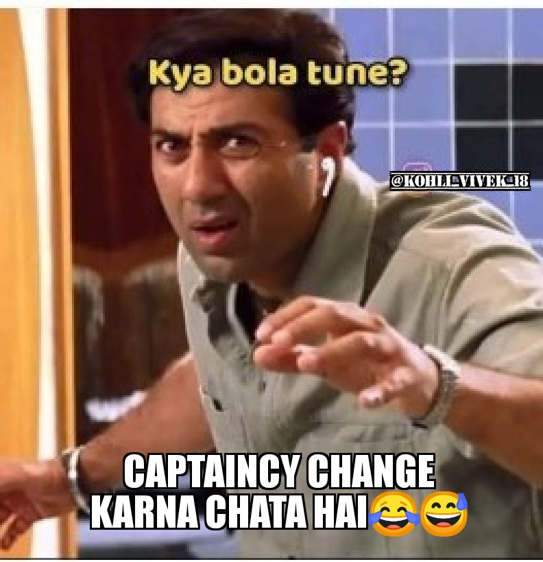 kohliviveka's tweet photo. #ENGvIND #INDvsENG_2021 #RohitSharma #Axar #ICCWorldTestChampionship #RavichandranAshwin #kingkohli👑
Kya bola tune?
Captaincy change karna chata hai 😅😂!!
Most successful captain ever👑👑🤩🔥 #ViratKohli https://t.co/tjkiAL9JBU