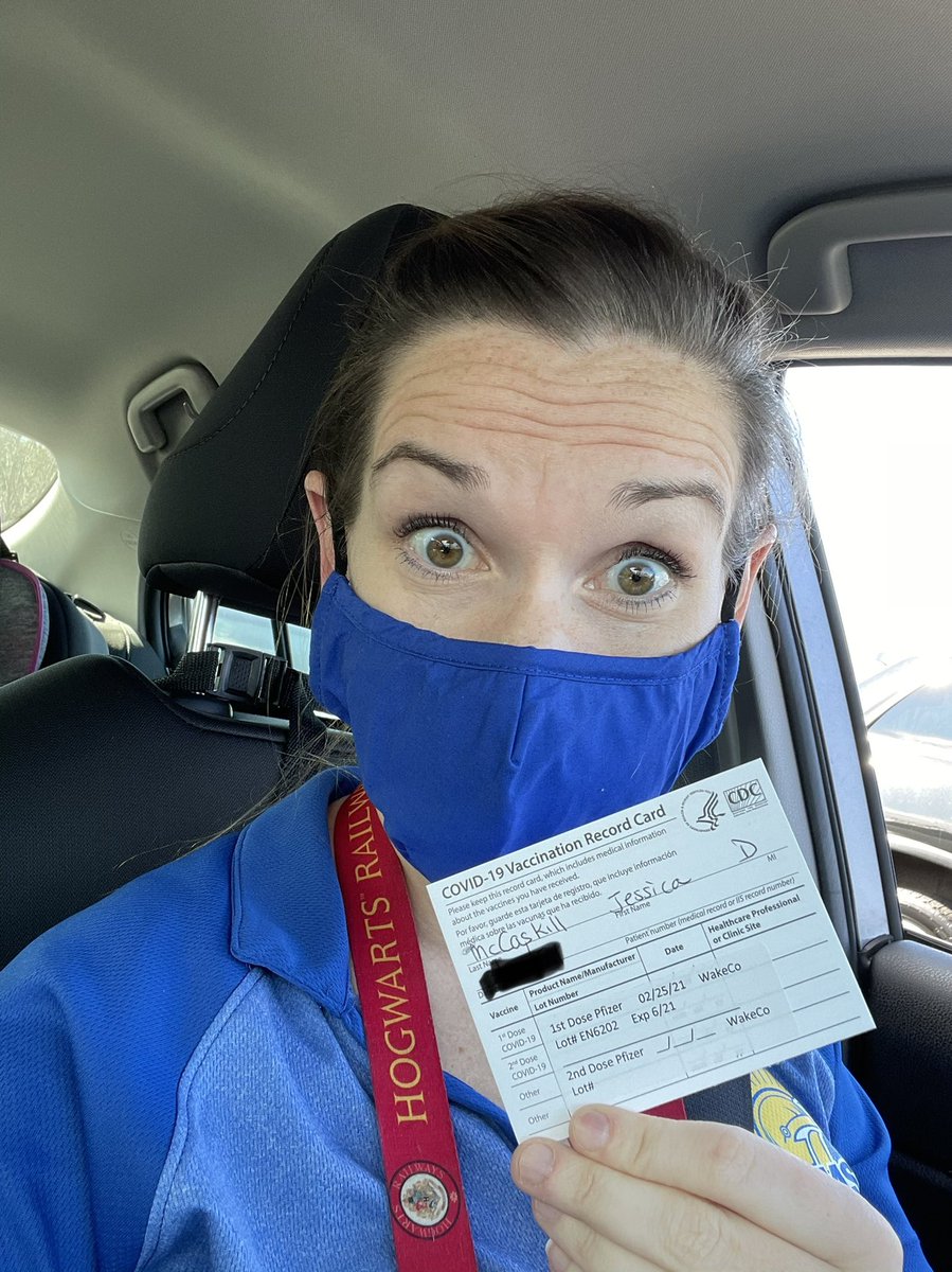ngarnerband's tweet photo. #SleevesUp4Students #WakeVaccinates got my 1st dose today! Woohoo! https://t.co/bLvZ5OTNMS