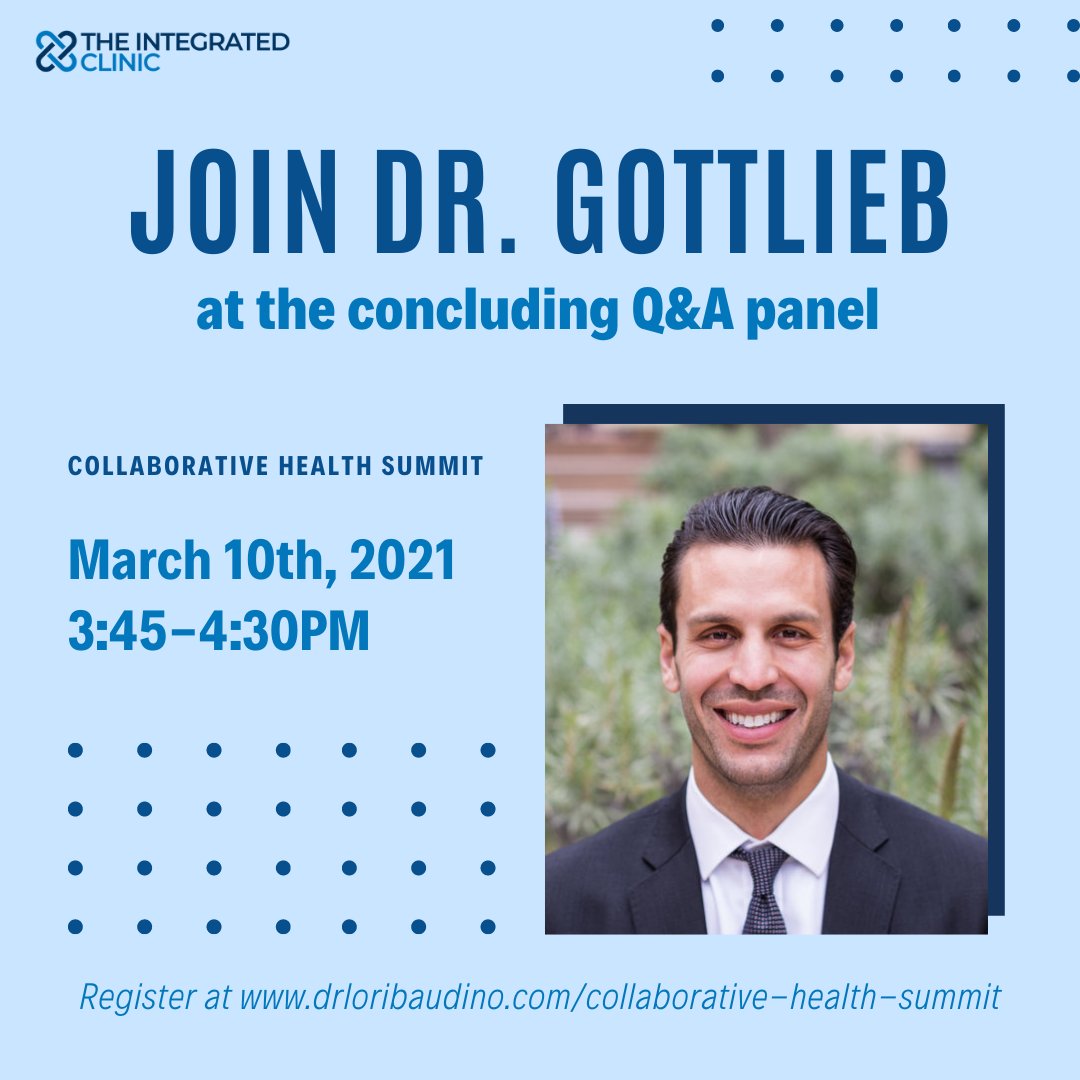 TIntegratedC's tweet photo. Join team members Negeen Farida and Dr. Lev Gottlieb, alongside other leading health professionals across advanced disciplines, as we discuss integrative, collaborative, and inclusive health. 

This full-day summit will take place on 3/10/21. Register at https://t.co/7n1spIYCHd https://t.co/0GBtx0iZJU
