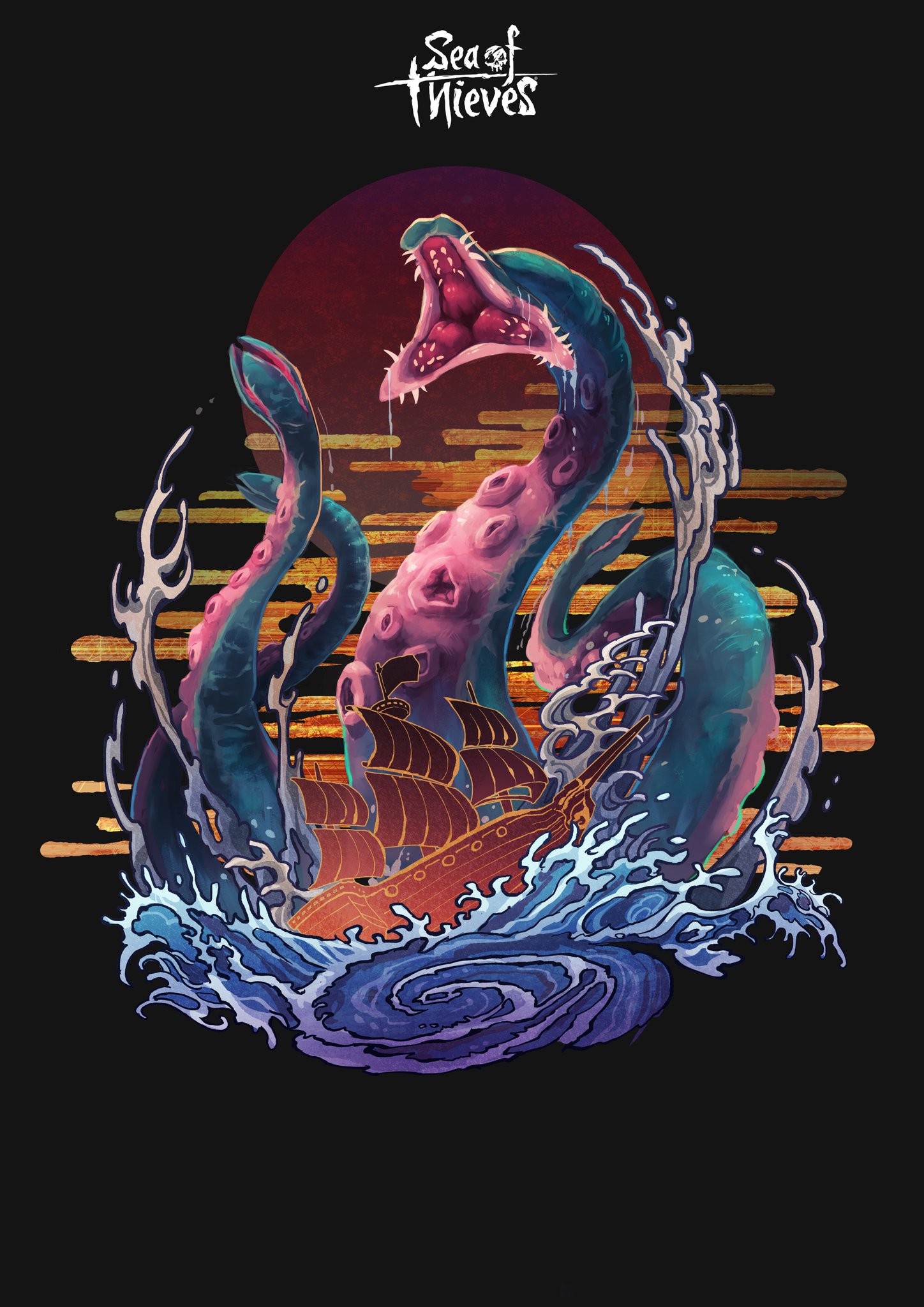 Sea Of Thieves The Sea Of Thieves Japanese Localisation Arrived One Week Ago And Xbox Jp Has Been Celebrating With A Monster Hunter Event Featuring Some Special Stunning Artwork Which We Ve