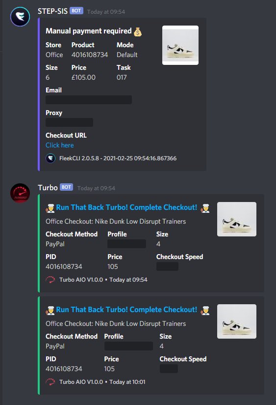 Better than nothing:

Bot: <a href="/TurboAIO/">Turbo AIO</a> , <a href="/FleekFramework/">Fleek Framework</a>