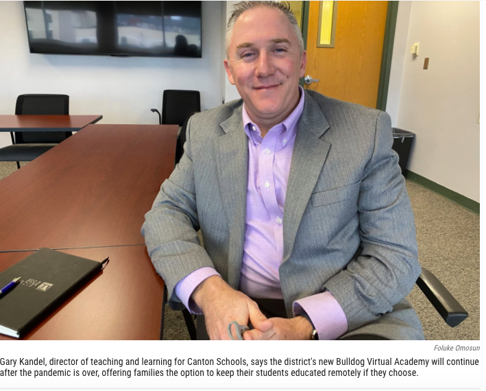 GarthHolman's tweet photo. Hear how @CCS_District has built a virtual academy that is here to stay.  Thanks @garykandel for opening the doors for #wksu to see the great work you all are doing.   Great Picture! https://t.co/glxsArCrj0 https://t.co/KHgwugiBqk