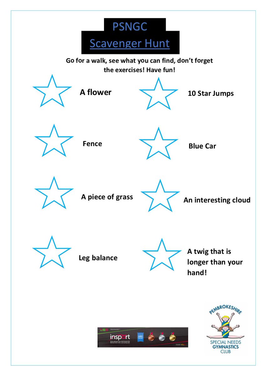 How lovely is it to see the sun shining!! ☀️

With the weather being good, we thought we’d make a Scavenger Hunt for you!

Walking is a great way of keeping active, gets those muscles moving 🙌🏻

Hope you are all keeping well ❤️