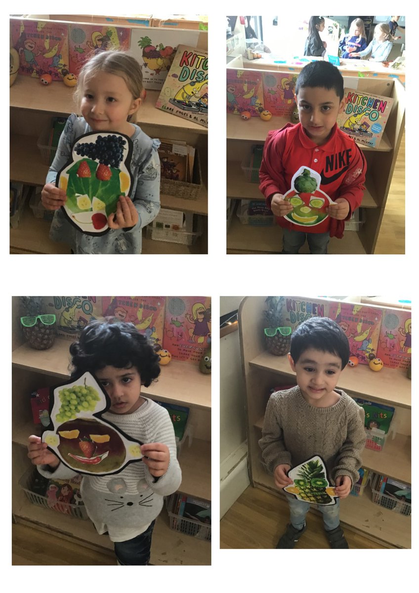 StLukesYear1H's tweet photo. The Kitchen Disco fun continues! Reception have now become amazing artists and created their very own fruit faces after looking at the artist Arcimboldo! #artists #fruitfaces #funatschool @stlukesbury https://t.co/09IXCYL63p