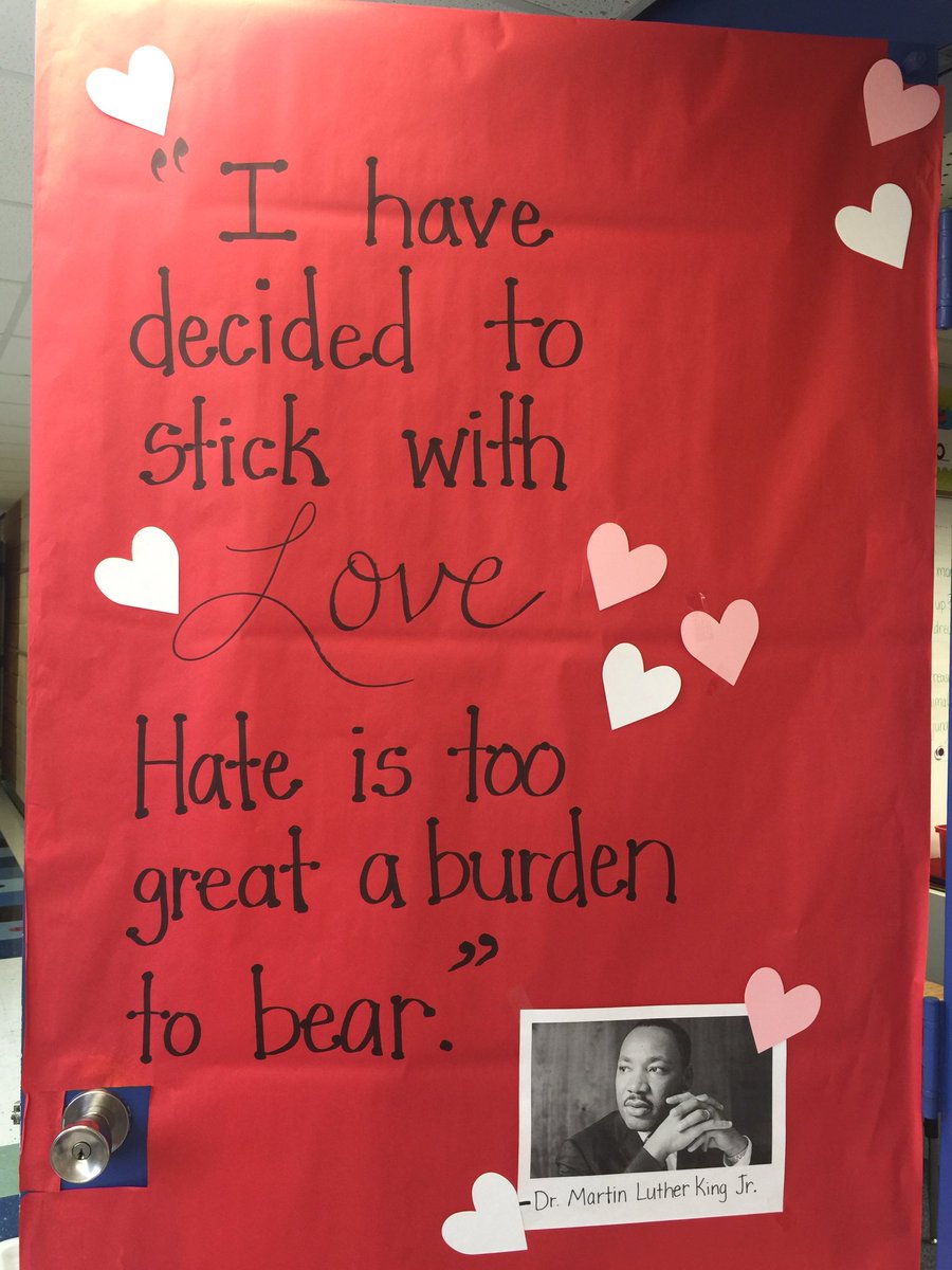 library_terry's tweet photo. “Love is Stronger Than Hate” MLK Classroom Doors at Terry Elementary - Celebrate Black History @library_terry @MichaelPoore1 @lorilms @lrsd_terry @lrsd @redheadteach @LrsdMedia https://t.co/3ChqWqBoyT