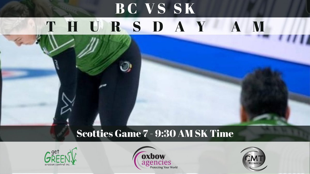 theteamanderson's tweet photo. GAME 7 for Team Saskatchewan is this morning and we are rested and ready to ROCK!

📺 Tune in at 9:30 AM SK Time to watch Team Sask vs Team BC!

Game 7 is provided by CMT Mechanical, Get Green, Oxbow Agencies ⬇️⬇️⬇️

#TeamSask #TeamAnderson #stoh2021 #gamesix https://t.co/oriWz1qKAP