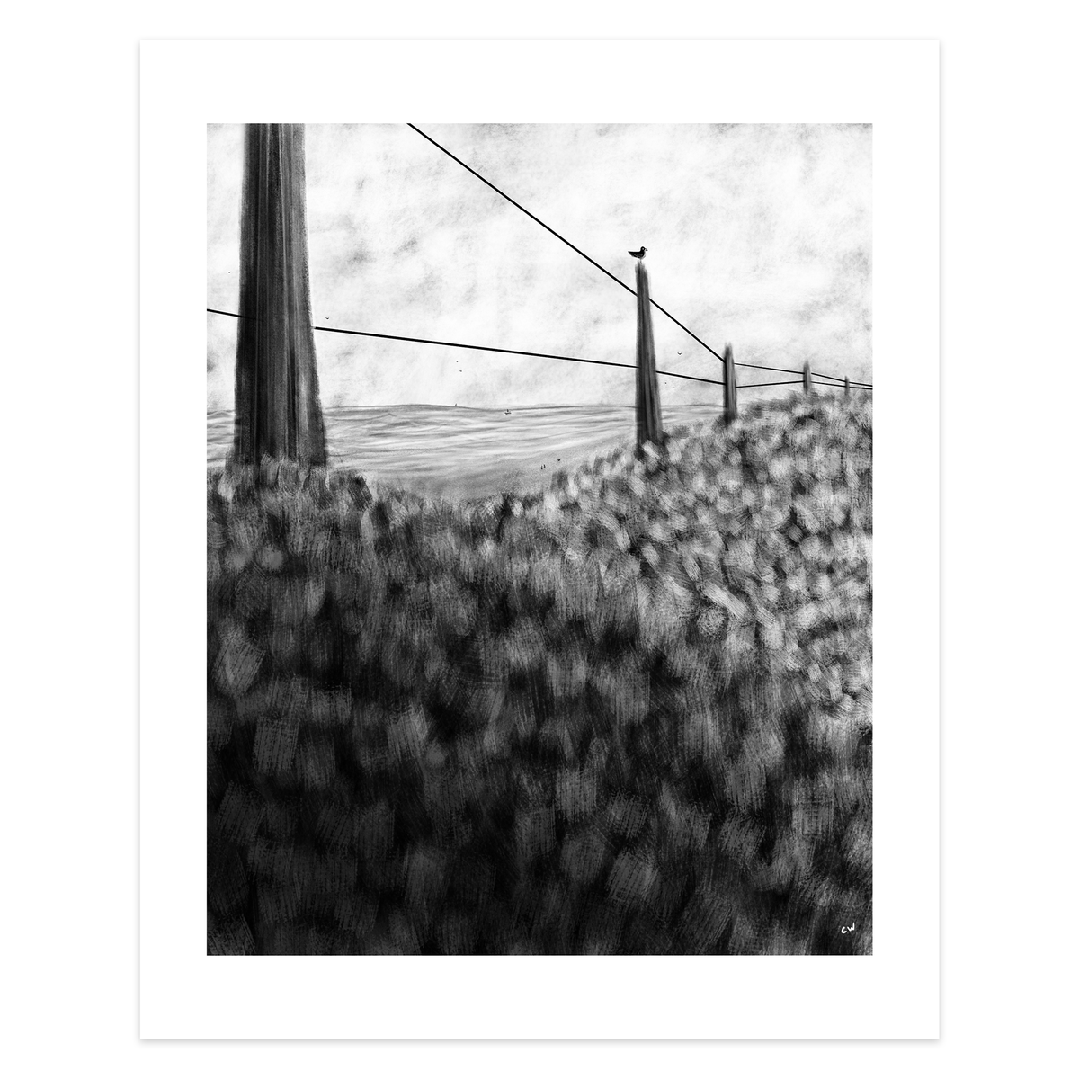 AnimationKy's tweet image. Seashore Hill. #Seaside view from a hill. Bird on the fence. Boats offshore and a couple with their dog on the beach.
16x20 art print #poster in the shop! etsy.me/3aSqPlq

#artwork #peaceful