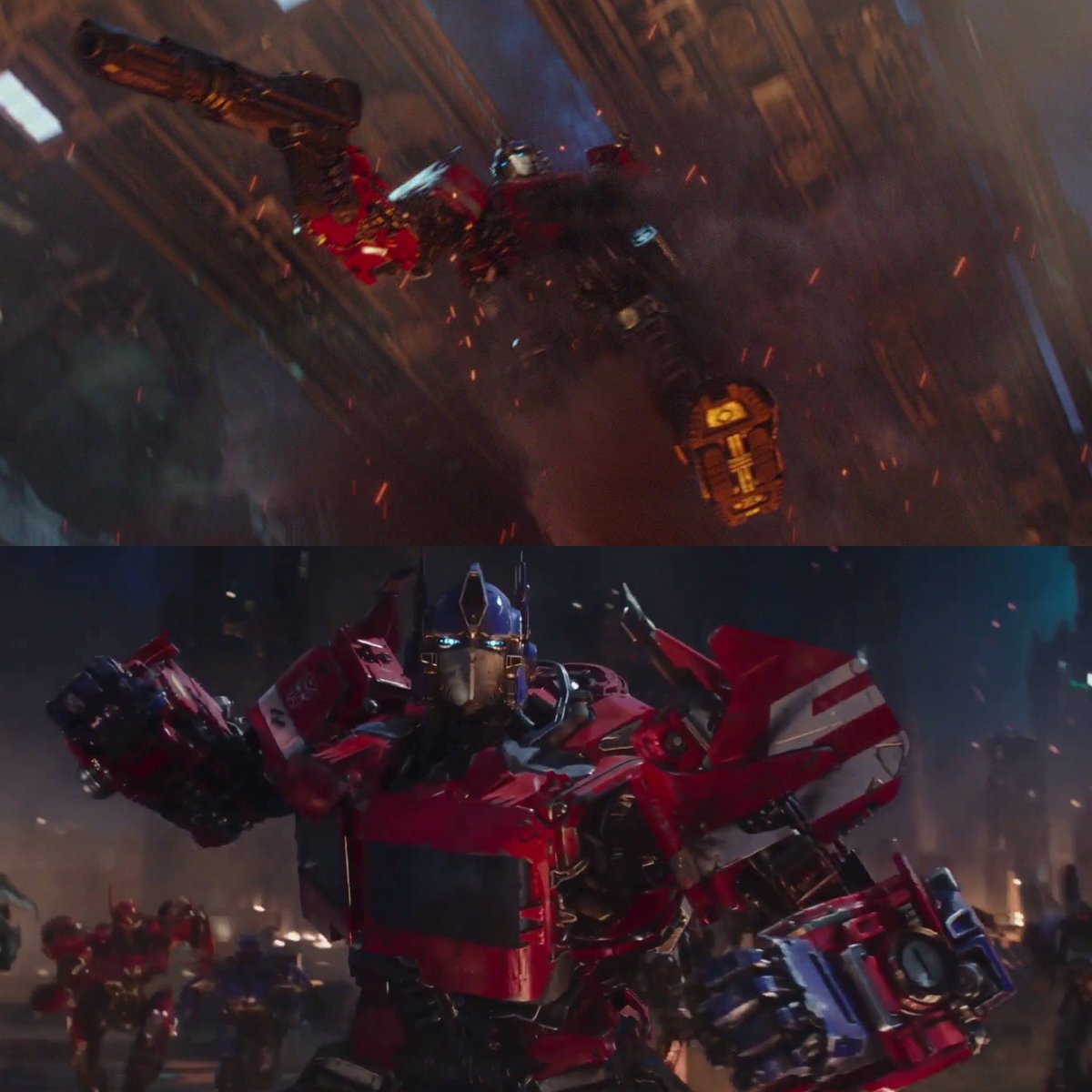 青空 Tf 特撮 映画 アメコミ人生 على تويتر トランスフォーマー ｍｐｍで玩具化されたｂｂ版オプティマスプライム ザ ムービーや実写 映画一作目のオマージュ 両手で武器を持つ姿や喋るときに動くマスクの初代アニメオマージュが最高に好き カマロのビーと並んで