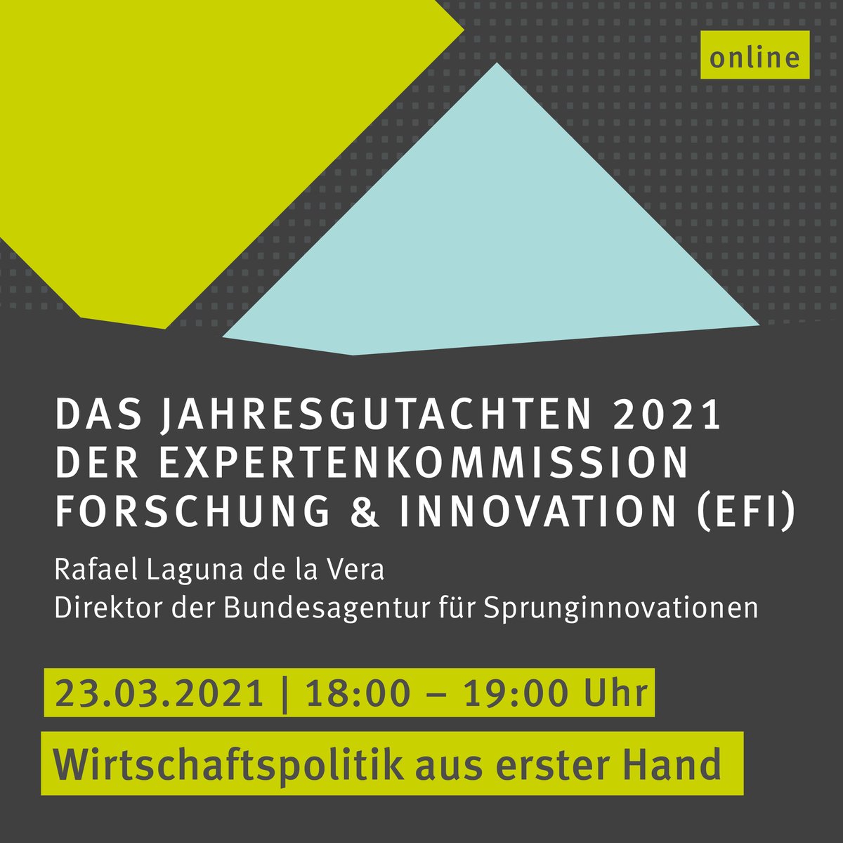ZEW's tweet photo. #SaveTheDate: Digitales #WirtschaftspolitikausErsterHand mit #ZEW-Ökonomin @bertschek_irene & @rafbuff @SPRIND zum #EFIGutachten2021 @EFI_Kommission am 23.03.2021 | 18–19:00 – #ZEWEvent via Livestream ohne Registrierung unterstützt vom ZEW–Förderkreis ▶https://t.co/2KuCrjpYB1 https://t.co/Lcc404XsIp
