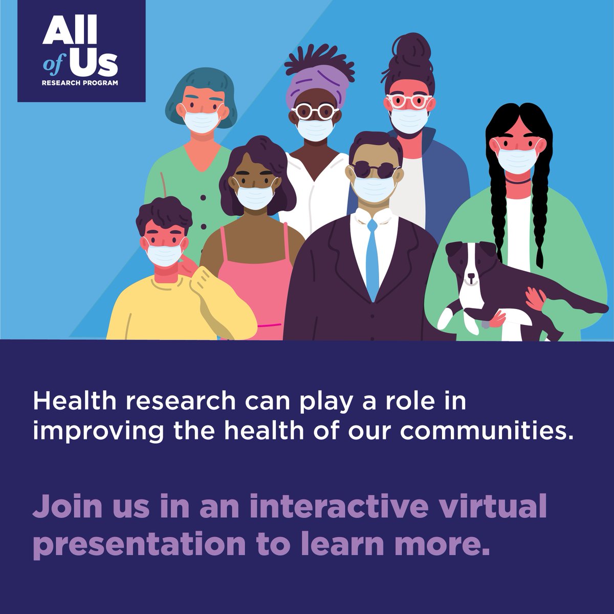NDAD_MikeB's tweet photo. @NDAD4YOU NOON CENTRAL TODAY:  An interactive virtual presentations about All of Us, the research program by #NIT #northdakota #disabilities #health that invites your participation. It's free.  For more info and to register for this Zoom event: https://t.co/KlInNAp0Ty https://t.co/91rVx2it9W