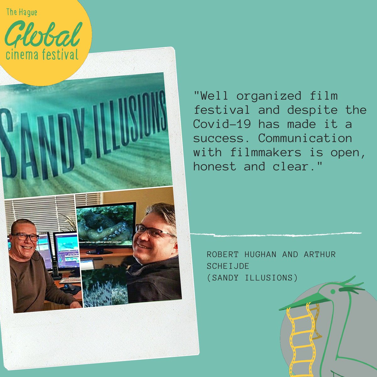 HagueWorld's tweet photo. What do they say about The Hague Global Cinema Festival?
Robert Hughan and Arthur Scheijde, film directors.
Thank you!

#sandyillusions #RobertHughan #ArthurScheijde @GoofyAquaVideo

#THGCF @AvnishRajvanshi #filmfestival #Filmfreeway https://t.co/1cv3QGT4ps