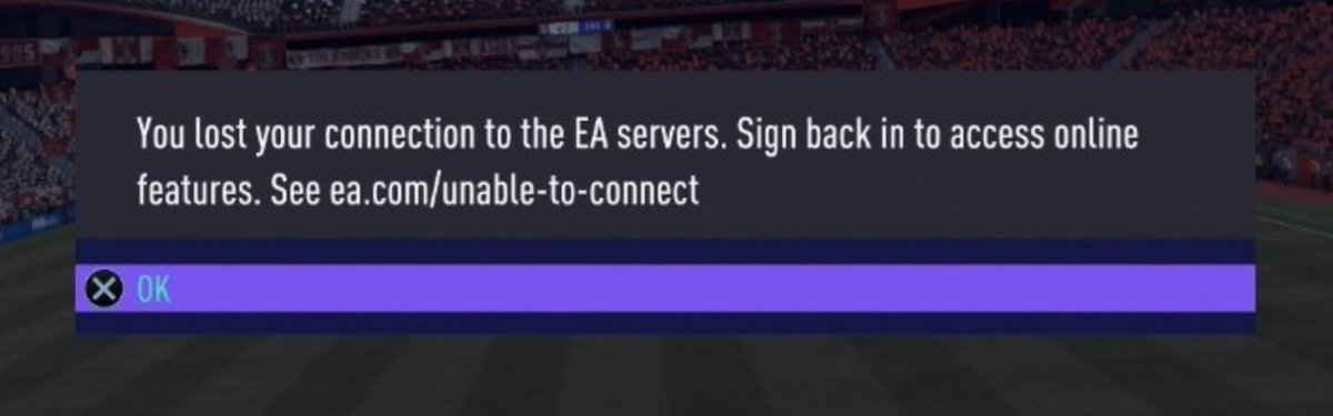 AllFifaMistakes's tweet photo. FIFA Mistake #116: For the past 8 hours people are reporting that you get kicked out of any match you join. This issue is across both consoles as well.

I don’t believe EA have acknowledged this issue yet. 
#Fifa21 https://t.co/kkdwtQYzZF