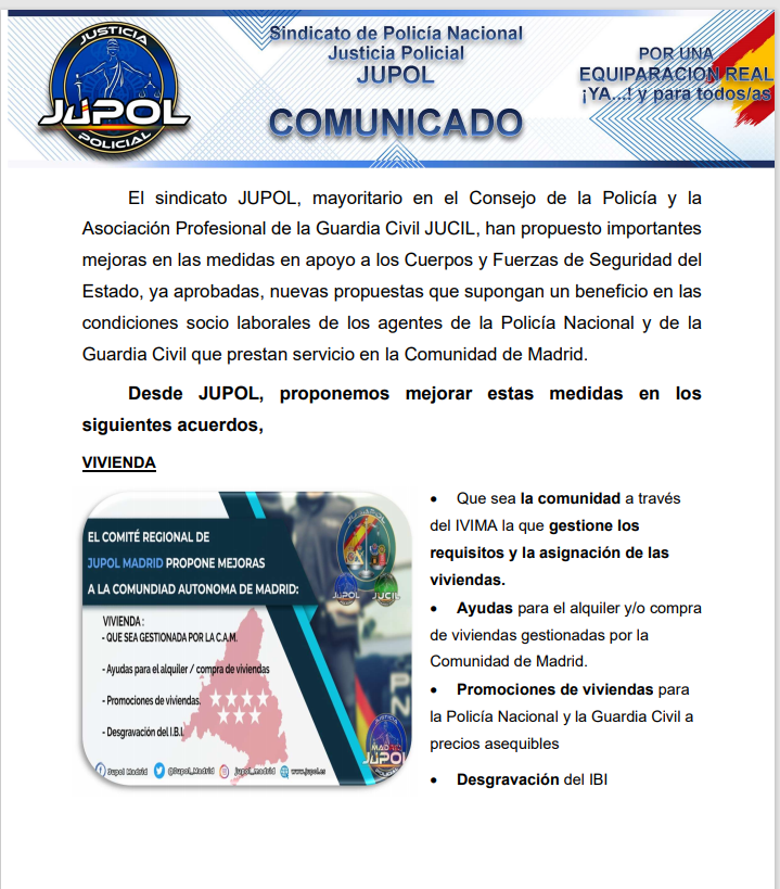 Jupol_Madrid's tweet photo. #JUPOL y #JUCIL se reúnen con el Consejero de Interior de la CAM, para impulsar las medidas en apoyo a las #FCSE propuestas por el Gobierno de la 
@ComunidadMadrid

❌Salariales
❌Transporte
❌Vivienda
❌Sanidad
❌Educación
❌Formación
❌Segunda Actividad

#EquiparacionYa https://t.co/zvWIiszZmy