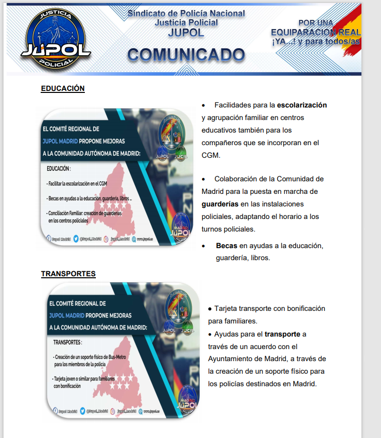 Jupol_Madrid's tweet photo. #JUPOL y #JUCIL se reúnen con el Consejero de Interior de la CAM, para impulsar las medidas en apoyo a las #FCSE propuestas por el Gobierno de la 
@ComunidadMadrid

❌Salariales
❌Transporte
❌Vivienda
❌Sanidad
❌Educación
❌Formación
❌Segunda Actividad

#EquiparacionYa https://t.co/zvWIiszZmy