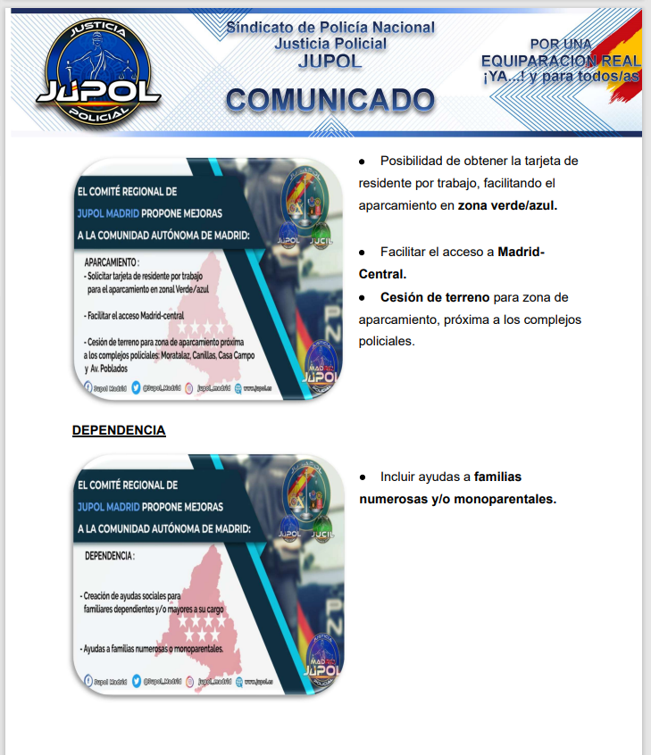 Jupol_Madrid's tweet photo. #JUPOL y #JUCIL se reúnen con el Consejero de Interior de la CAM, para impulsar las medidas en apoyo a las #FCSE propuestas por el Gobierno de la 
@ComunidadMadrid

❌Salariales
❌Transporte
❌Vivienda
❌Sanidad
❌Educación
❌Formación
❌Segunda Actividad

#EquiparacionYa https://t.co/zvWIiszZmy