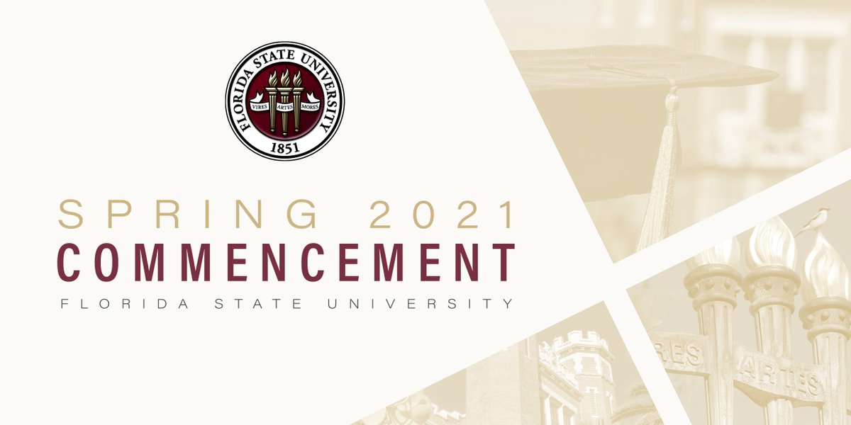 FSUPresThrasher's tweet photo. I’m thrilled to announce a return to in-person commencement ceremonies this spring! Can’t wait to see our 2021 graduates cross the stage @FSUTuckerCenter and achieve their dreams of a Florida State University degree! https://t.co/HQh4KBTZFh #FSU21🎓 https://t.co/zgkrcok3sG