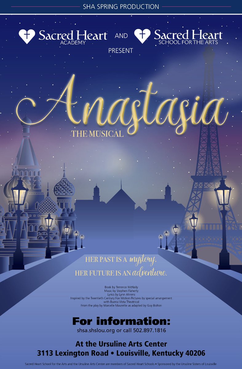 We are so excited to partner with @shalouisvilleand bring you LIVE theatre! Join us March 11-14 for Anastasia! COVID-safe precautions will be in place. Tix will not be sold at door; call 897-1816 M-F, 9-2 for tix. Limited seating! We can’t wait to see our talented Valkyries!