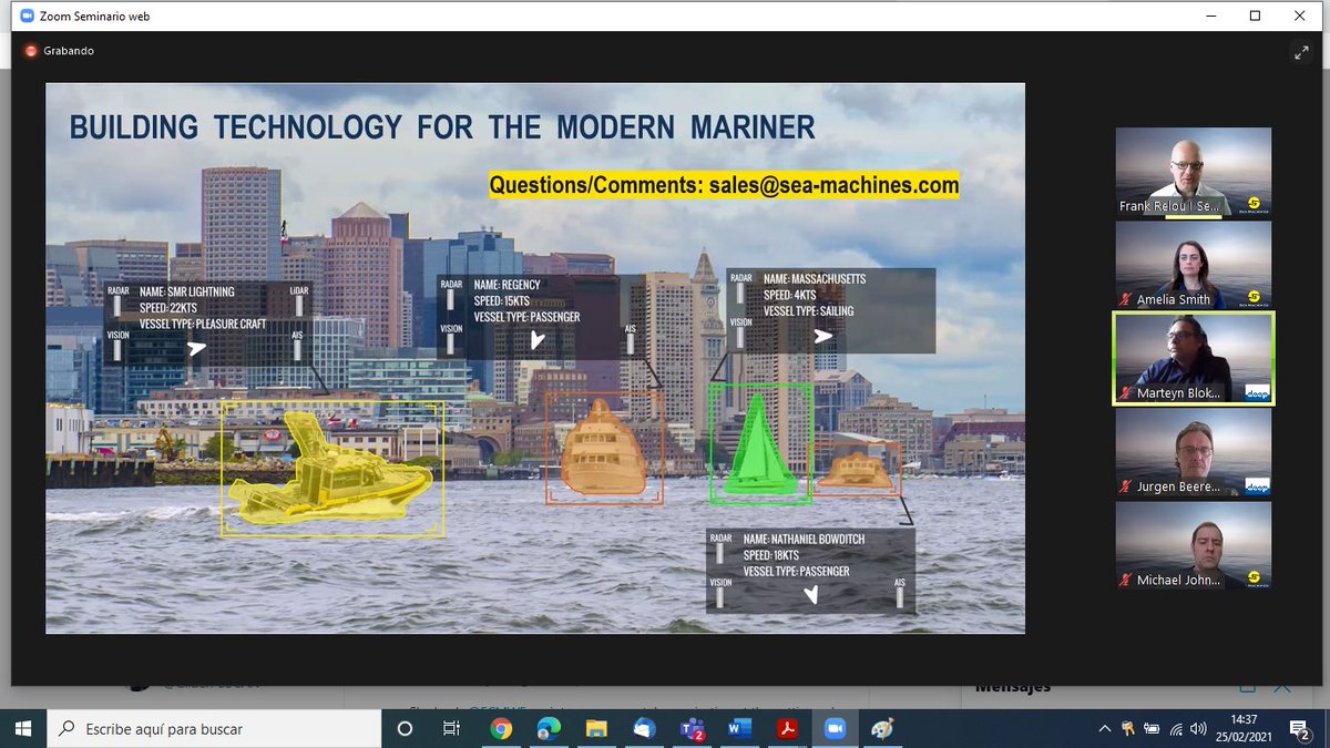 GliderPLOCAN's tweet photo. Attending the great webinar on #Autonomous #Maritime #Navigation hosted by @SeaMachines &amp; #DeepBV @UnmannedSystem @IMOHQ @KOGMaritime @AutoshipProject @Ocean__Infinity @UTEKUSV @salvamentogob @mitmagob #AI #IoT #DeepLearning #TestSite #ICTSNews @plocan https://t.co/eAegCRHKqC