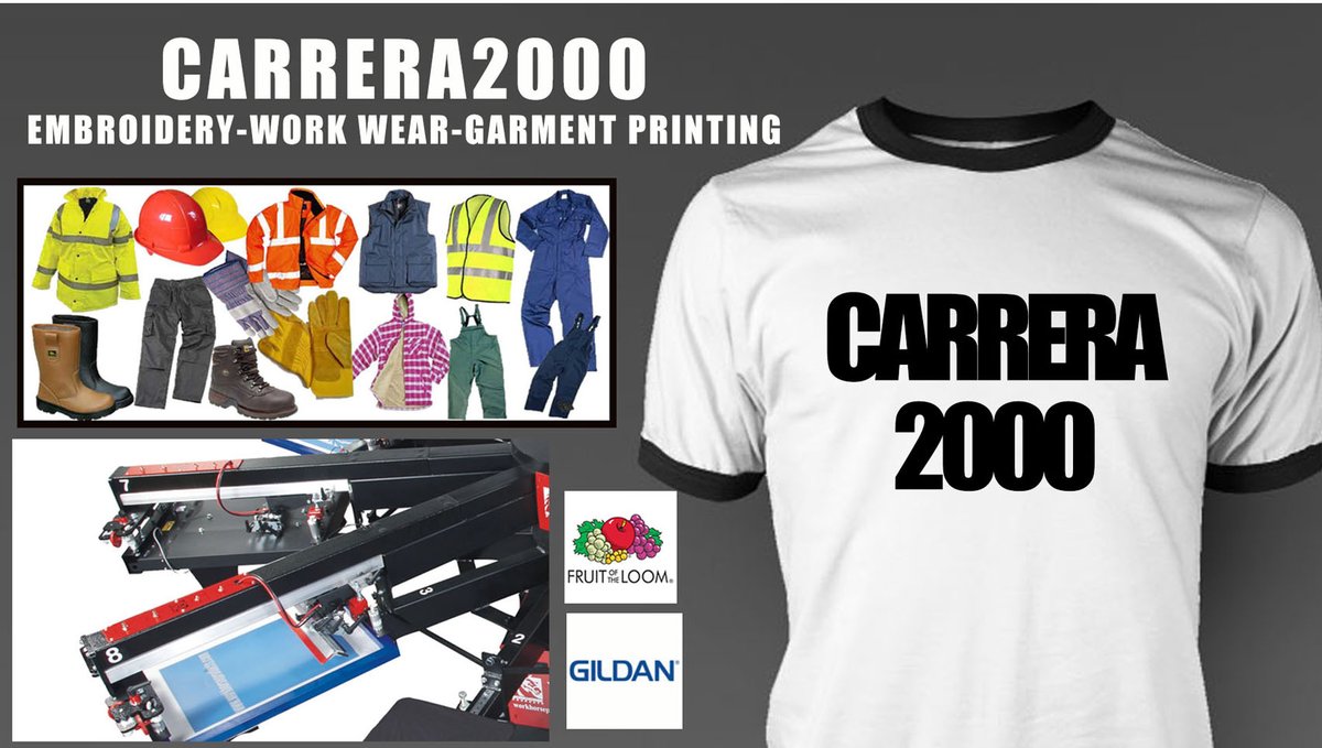 Providing Seasonal Work wear, Corprate Wear, Sports Wear, School Wear, Club Wear etc get in touch by emailing Hello@carrera2000bury.com