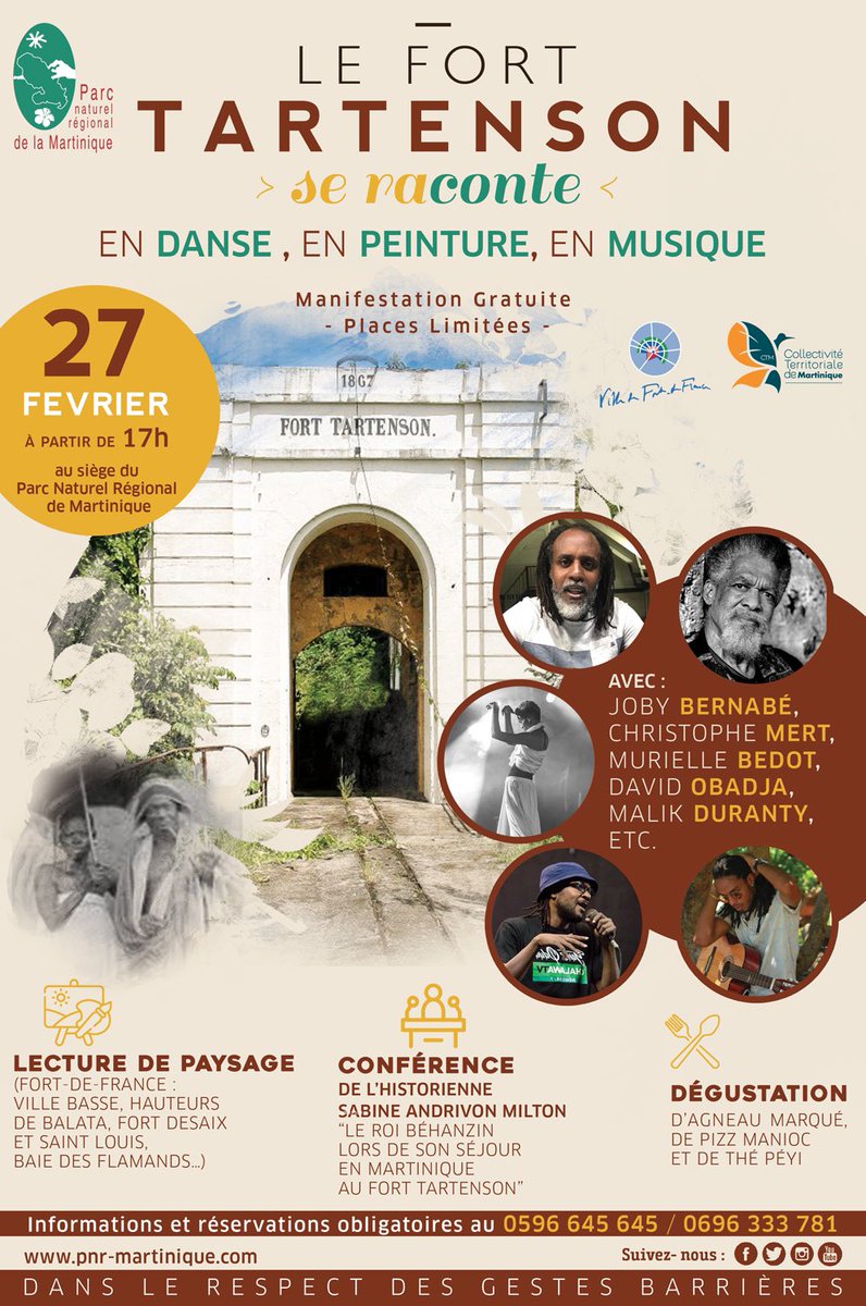 #RdvPNRM : Le Fort TARTENSON se raconte en danse, en peinture, en musique,... avec le <a href="/PNRMartinique/">PNR Martinique</a> 
+ d’infos 👉🏽 pnr-martinique.com/actualites/le-…