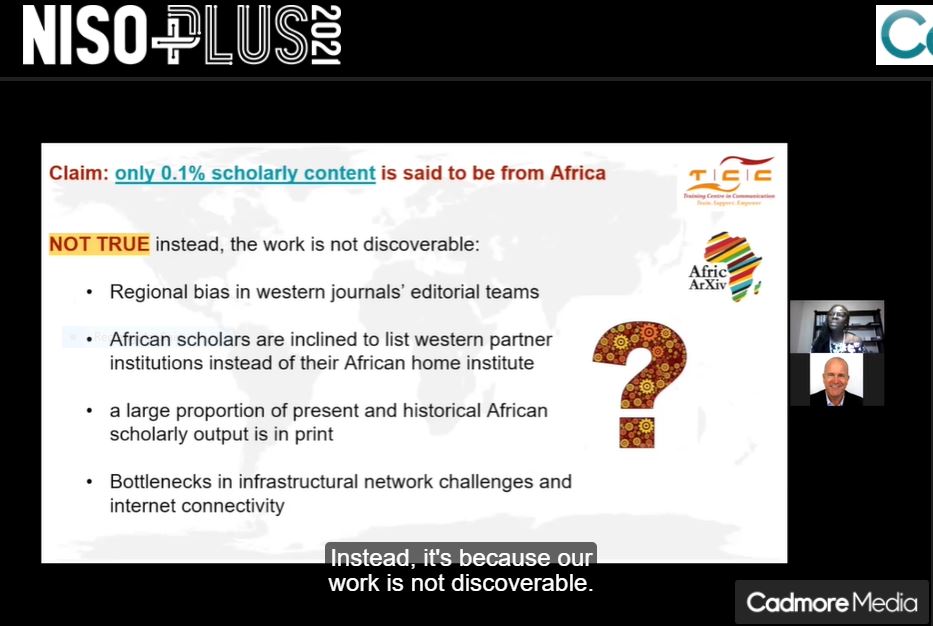 This claim is false... We need to increase the visibility of African research