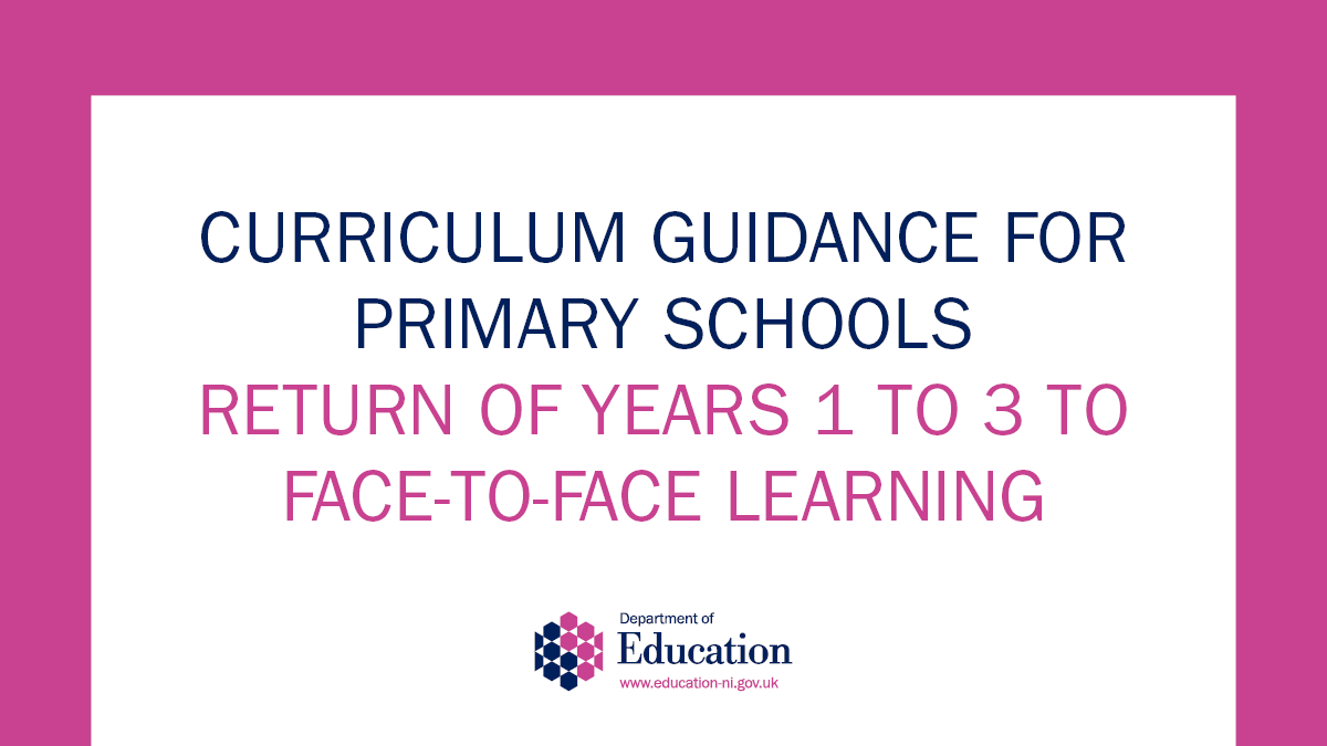 Education_NI's tweet photo. The Department has issued curriculum guidance to primary schools as they plan for the return of pupils in Years 1-3 on 8 March.
For more info - https://t.co/L7MkCBALQ8 https://t.co/HDIIQUdI3R