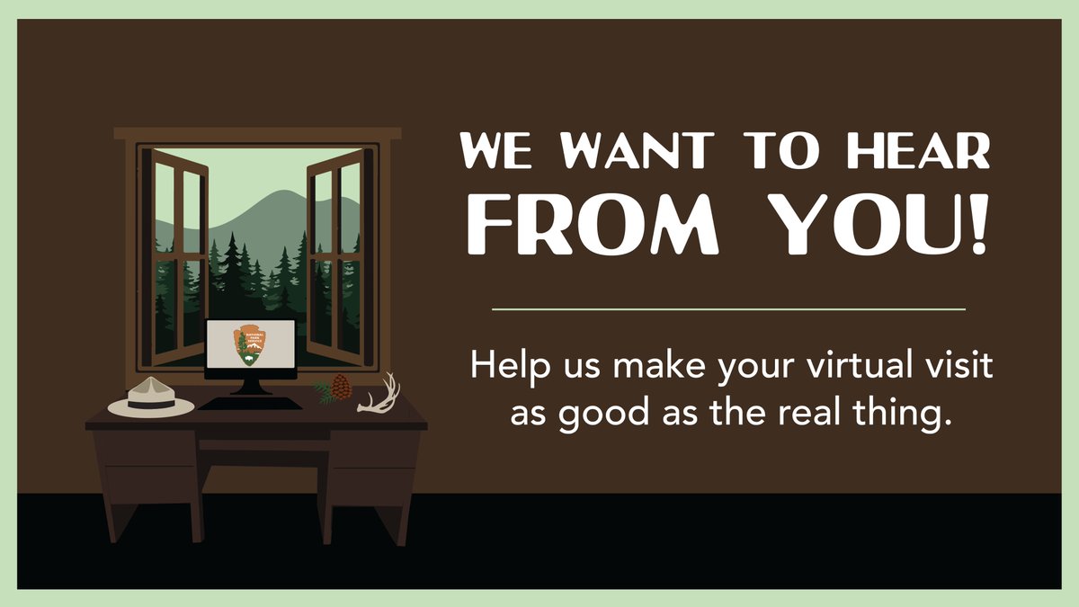 The National Park Service still wants to hear from you! Help us make your virtual visit as good as the real thing. Take a quick survey here to share your feedback: rsgsurvey.com/vvsurvey/pages… (OMB Control No. 1024-0224)