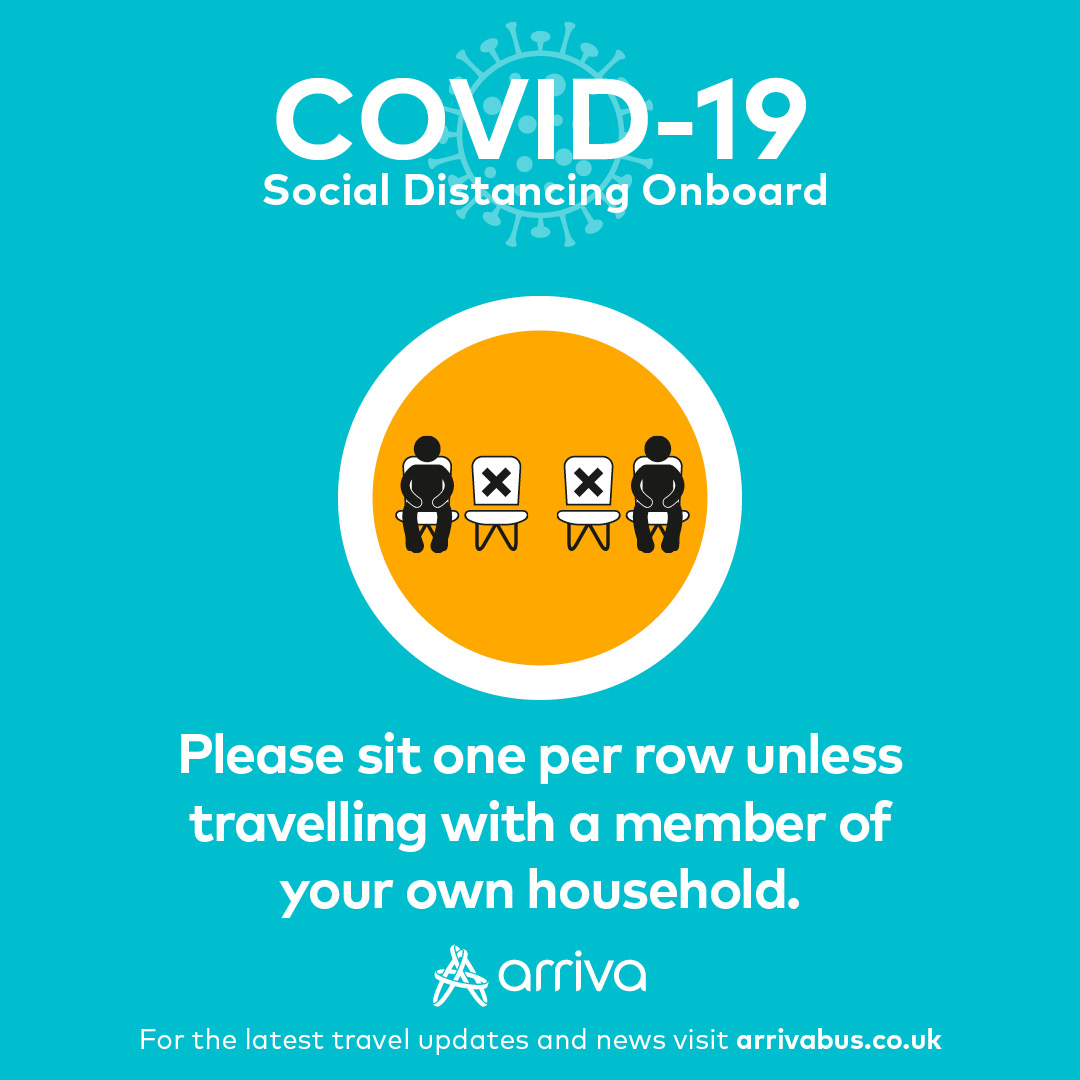 arrivamidlandsE's tweet photo. In line with government social distancing advice, please sit one per row unless travelling with a member of the same household and remember to keep your face covering on for the entire journey. Exemptions apply: https://t.co/7hlDBZxpUS #MidlandsEast https://t.co/RUBaIkLT2U