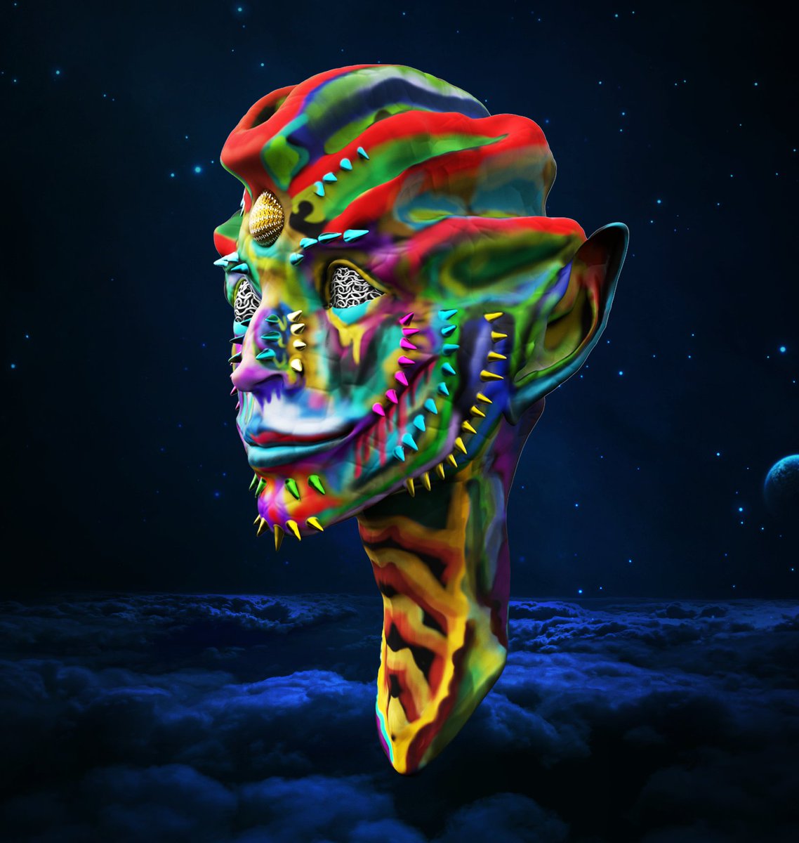 Estarasis is the resident of Chaorld- A monster who enjoys misery of others.
5 editions
0.1 ETH
was real fun sculpting and painting him😌
<a href="/rariblecom/">BLH PoC</a> 
app.rarible.com/token/0xd07dc4…
#NFT #Cryptoart #digitalart #models