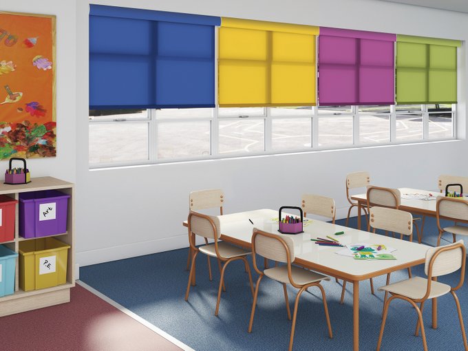 All our "classroom" blinds are made from FR fabric and all are fitted with a child safety device! call for your appointment today 01614426644 #blindtex didsbury.blindtex.com