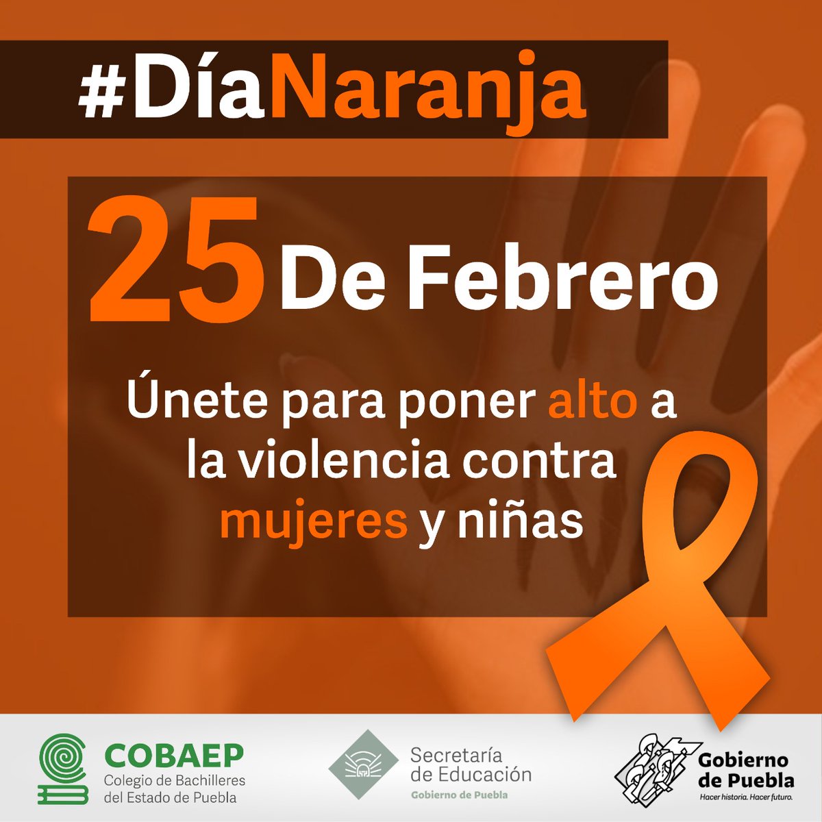 cobaep's tweet photo. El Cobaep te recuerda que #HoyEsElDía de la lucha contra la violencia a mujeres y niñas, únete y pon alto a la violencia femenina.

#dianaranja https://t.co/L99J9a2wMl