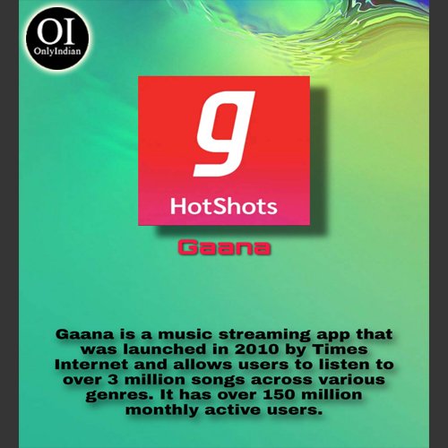 OnlyIndianOI's tweet photo. Listen to your favourite music in an Indian application @gaana
Also follow @OnlyIndianOI to know more indian apps and brands.
IG : onlyindianoi 
FB : OnlyaIndianFb
#gaana #playlist #favourite #music #oi #onlyindia #proudindian #facts #history #amazingfacts #amazing #didyouknow https://t.co/kPznGgtxok