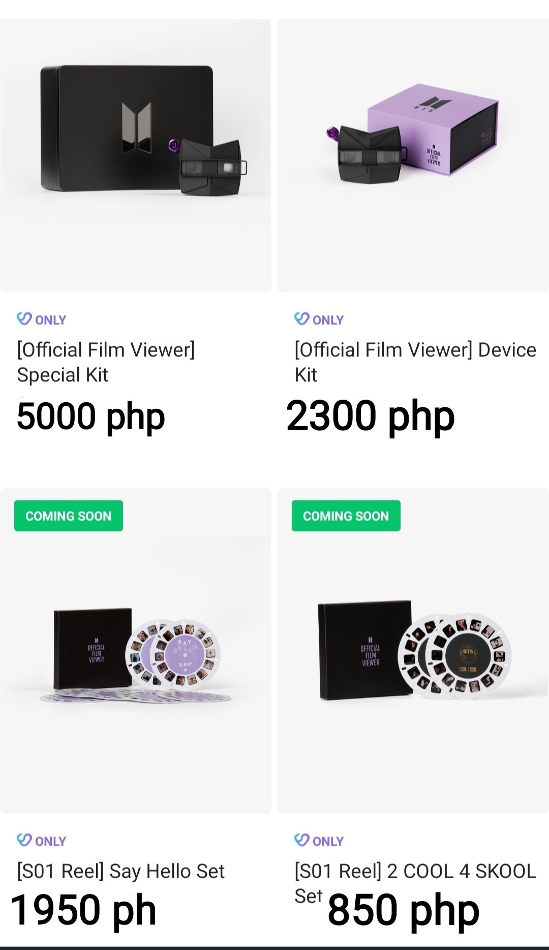 PH GO 🇵🇭] NVRLNDMNL on X: ✨BTS OFFICIAL FILM VIEWER✨ 💰Price