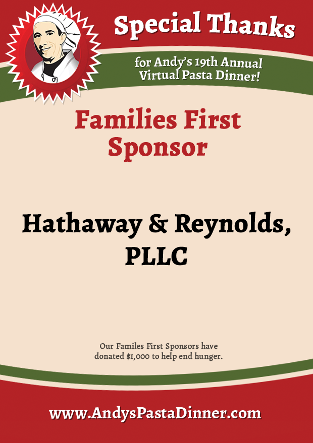 andyspasta's tweet photo. Thank you to our Families First sponsor Hathaway &amp; Reynolds, PLLC! #apd2021 https://t.co/Eeo0rKTTKf