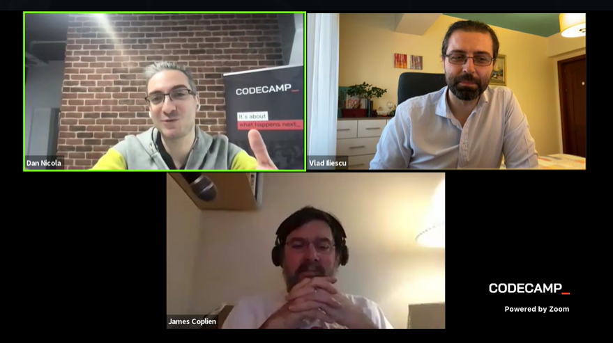 Codecampro's tweet image. The session on The trygve programming language: Real Object-Oriented Programming and @jcoplien is ready to introduce DCI by way of the trygve programming language.
Watch Codecamp_The One with Architecture online, at codecamp.ro/architecture-c…. 
#codecampro