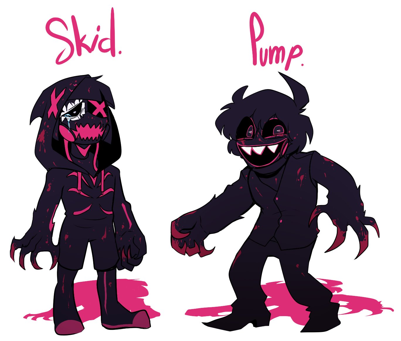 Bonestheskelebunny01 Corrupted Skid And Pump But I Design Em For My Apocalypse Au Corruption Fnf Mod And Concept By Phantomfearop Fnf Fridaynightfunkin Skidandpump Corruptionmod T Co Zzjr8metji