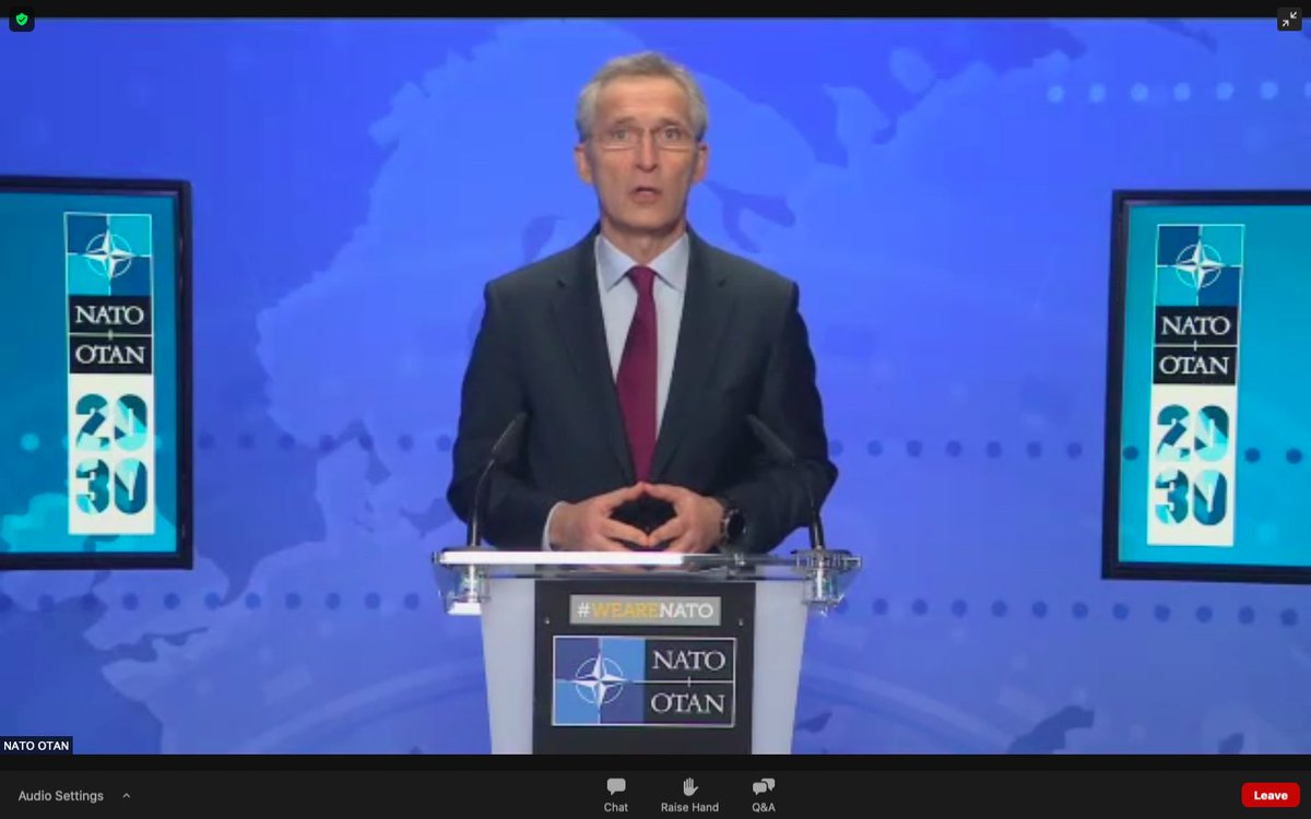 #WeAreNATO 'Digital Dialogue on #humansecurity in #NATO' by @NATO_ACT @NATOWPS @jensstoltenberg who underlined that #freedom #equality and #HumanRights are in the centre of #Alliance's activities, while #CRSV leave scares for generations... 🕊️🚺 #women #peace #security