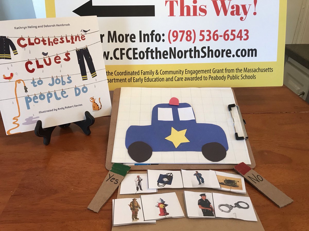 CFCENorthShore's tweet photo. We have been learning about community helpers. The children listened to “Clothesline Clues to Jobs People Do” by Kathryn Heling and Deborah Hembrook, cut and glued pieces to create a police car craft and played a game matching the community helpers to their jobs. https://t.co/DJ8UpQo5lQ