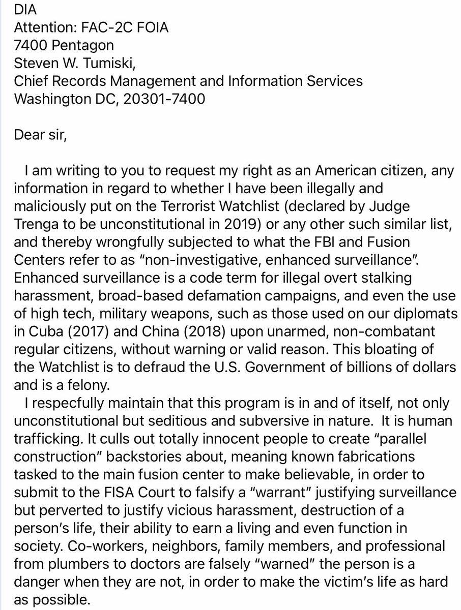 karen_kams56's tweet photo. #FOIA #DIA Sample template you may use if you so wish. Flood this person with letters. Send registered USPO or UPS or FED-EX to get proof you sent it, if you can afford it. https://t.co/Vh8JgslgvY