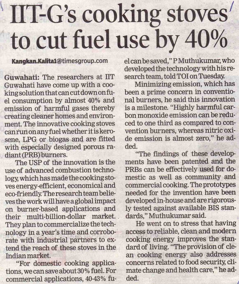 FGCTweets's tweet photo. #IITGuwahati comes up with #fuelfriendly #cooking stoves.
@IITGuwahati @piyer73
Media: @timesofindia
Journalist: @kangkank101
https://t.co/x5i6vlBvxx https://t.co/KhrBD2fGM0