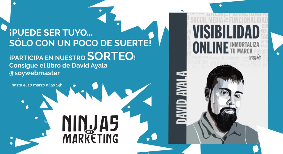 ninjasdelmkt's tweet image. ¡Qué nos gusta un SORTEO DE VALOR! 
Venga, followers, que comenzamos. ¿Quieres llevarte el nuevo libro de @soywebmaster por la cara? Sólo tienes que: 
1⃣ Seguirnos 
2⃣ Seguir a @soywebmaster 
3⃣ Retweet con #SorteoNinja

¡Fácil y rápido! Mucha suerte a todos 🍀

*Fin el 10 marzo