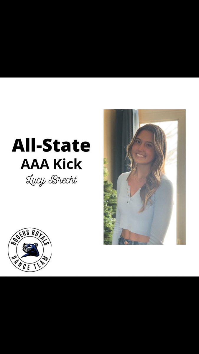 RogersDanceTeam's tweet photo. Congratulations to our four amazing teammates who were selected for the MADT All-State Dance Team!! We are so proud of you and excited for you all to represent RDT! 💙🖤

All-State AAA Jazz 
Kaelyn Hegman 
Ally Kosnopfal

All-State AAA Kick 
Lucy Brecht
Katelynn Cornwell https://t.co/b4WYEGThWk