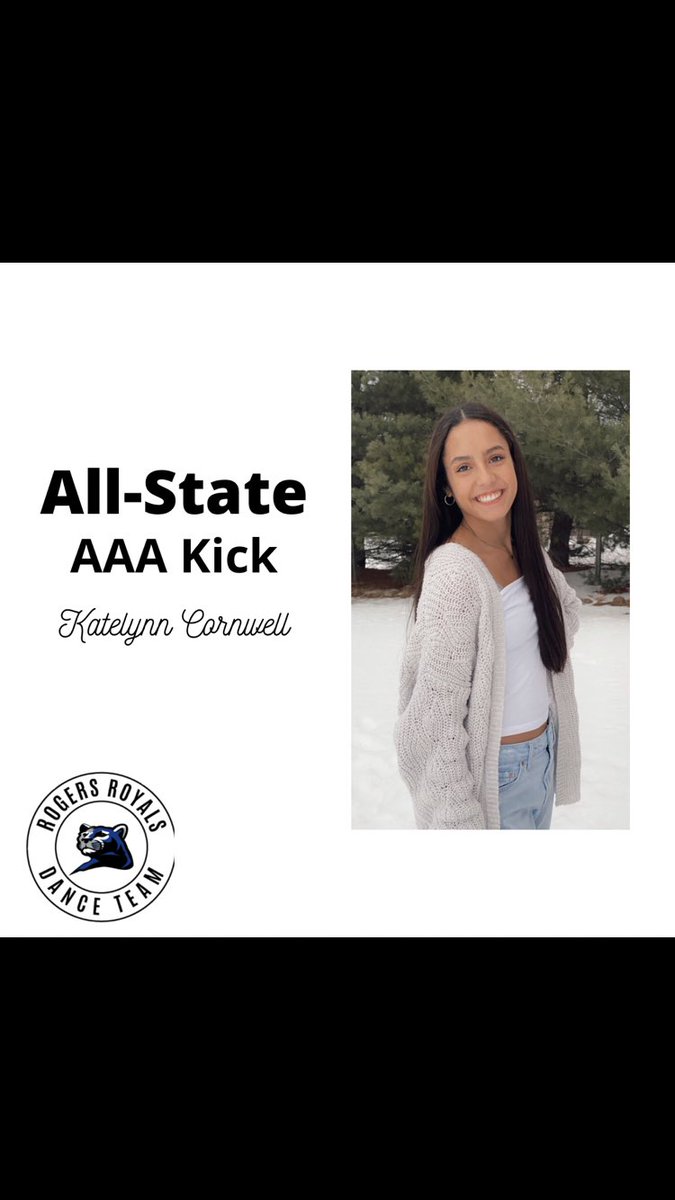 Congratulations to our four amazing teammates who were selected for the MADT All-State Dance Team!! We are so proud of you and excited for you all to represent RDT! 💙🖤

All-State AAA Jazz 
Kaelyn Hegman 
Ally Kosnopfal

All-State AAA Kick 
Lucy Brecht
Katelynn Cornwell