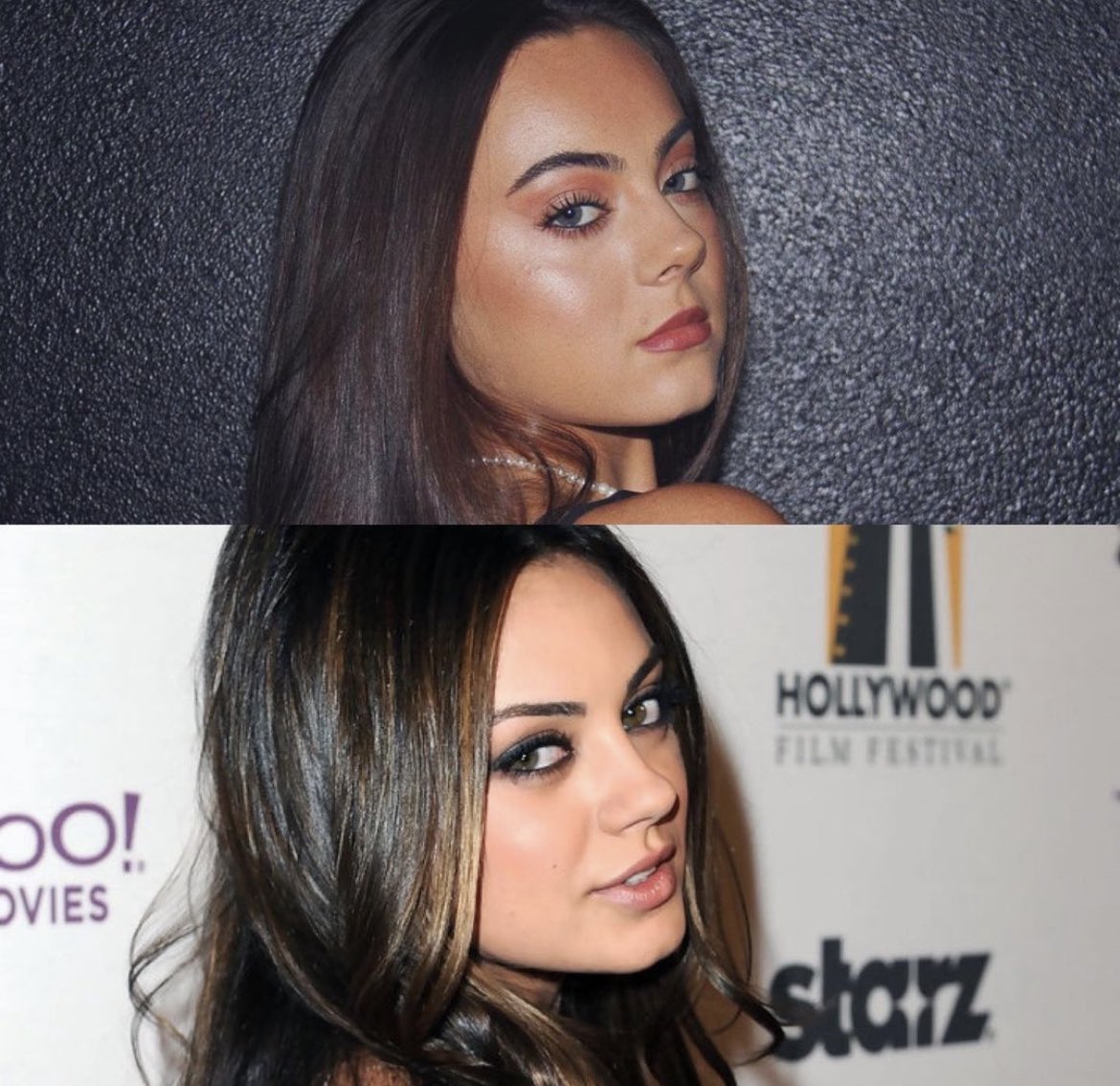 5PerfectGirlss's tweet photo. Mila Kunis and Ava Allan look very similar. https://t.co/9D1beBpsBm