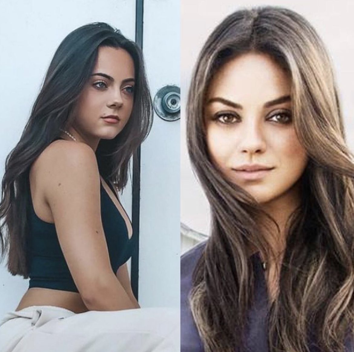 5PerfectGirlss's tweet photo. Mila Kunis and Ava Allan look very similar. https://t.co/9D1beBpsBm