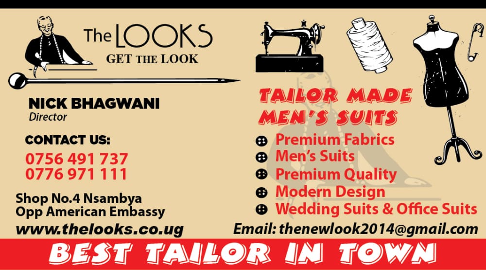 TracyKirabo4's tweet photo. Look no further if you're looking for the best tailor made suits around town because The Looks Tailor Shop is here for you. Call them on 0776971111 or 0756491737 for more queries and to place your orders. https://t.co/mzieqv5Tl1