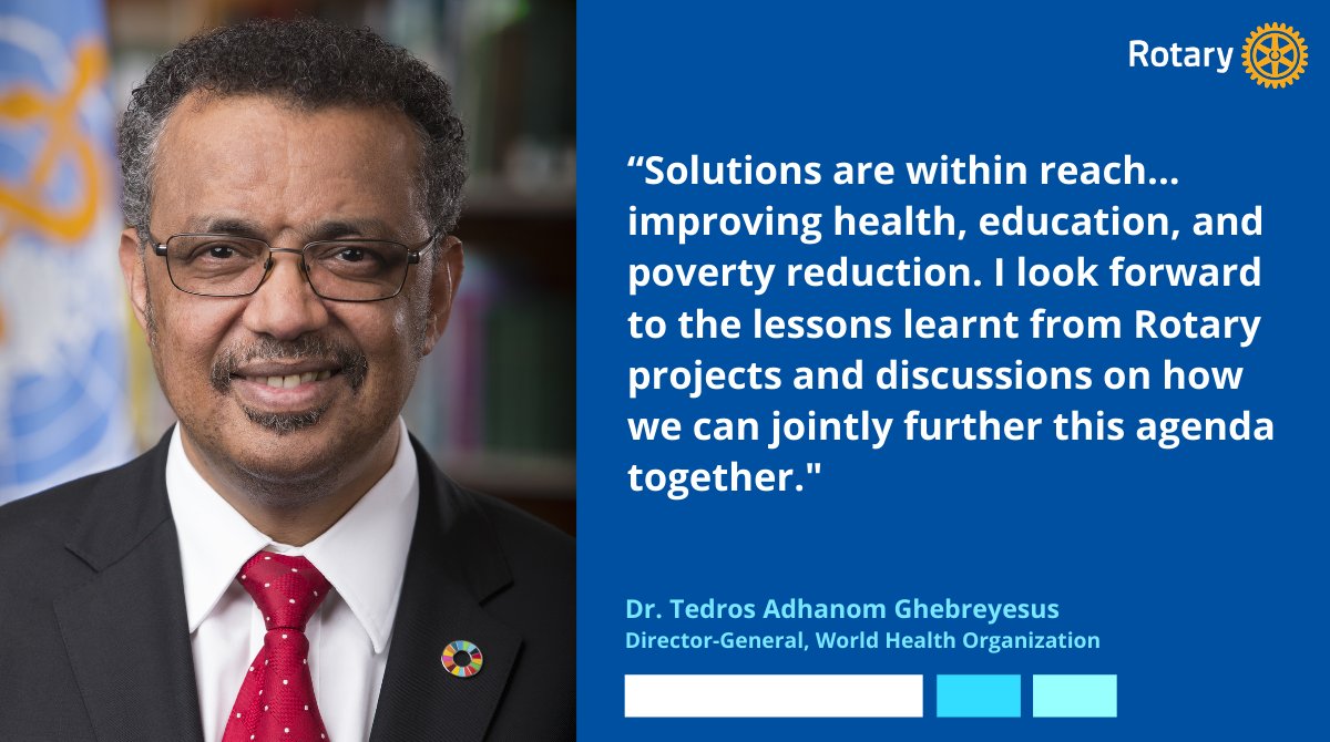 Thank you to <a href="/DrTedros/">Tedros Adhanom Ghebreyesus</a> for accepting the #Rotary Award of Honor on behalf of <a href="/WHO/">World Health Organization (WHO)</a>! Our partnership will continue to help to fight #polio and support Mothers’ and Children’s health worldwide. on.rotary.org/3kmfkWo