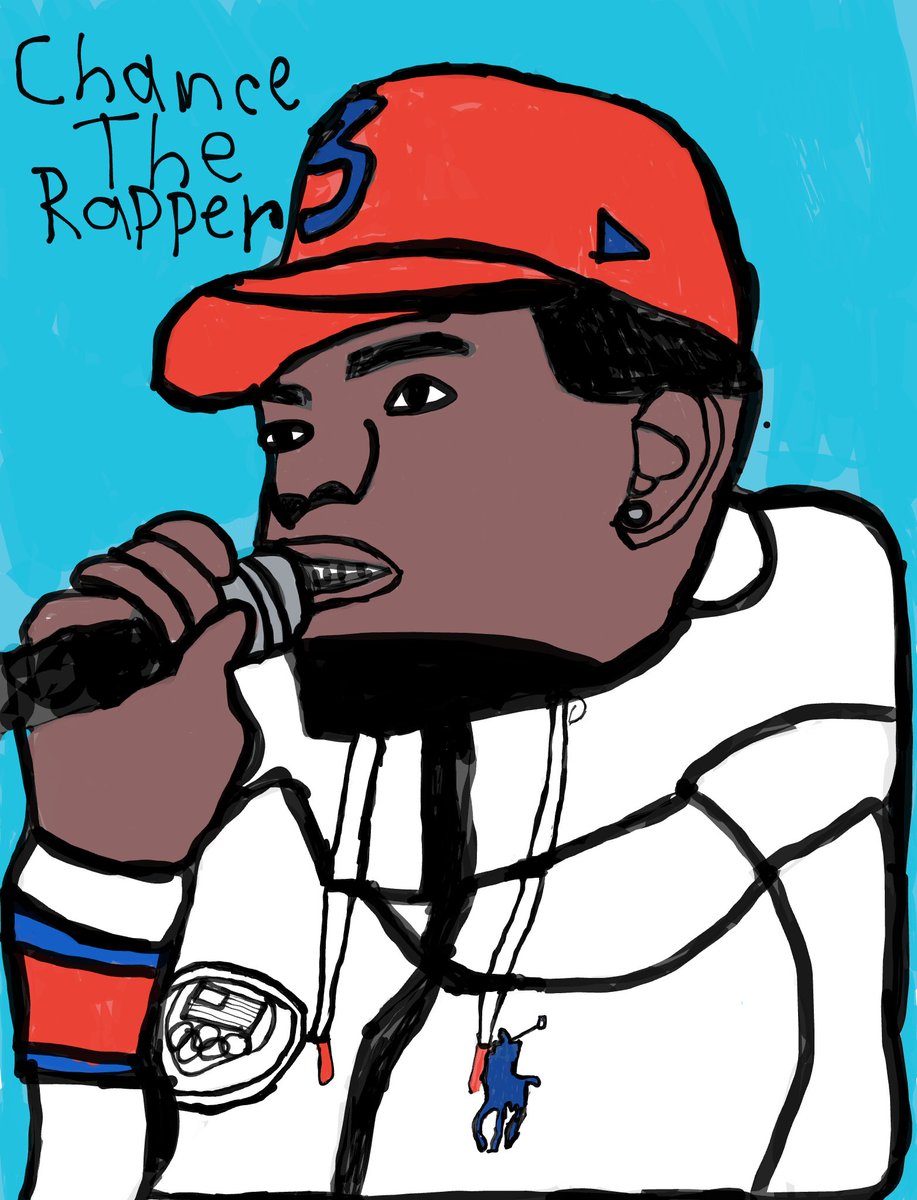 eat_love_teach_'s tweet photo. I just want to shout from the rooftops how amazing our art teacher, @adohertyd87 is! My 4th graders are making a Black History Month book &amp; she is teaching them how to create digital illustrations! Here is a sneak peak of one that a student sent me of @chancetherapper! 🎨 https://t.co/ZLg5Et17UC