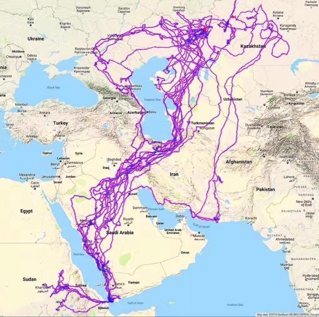 Aviationdailyy's tweet photo. Look how that eagle avoid the water zones during his traveling between the countries in 20 years 👍🦅 https://t.co/k8oe0y12eV