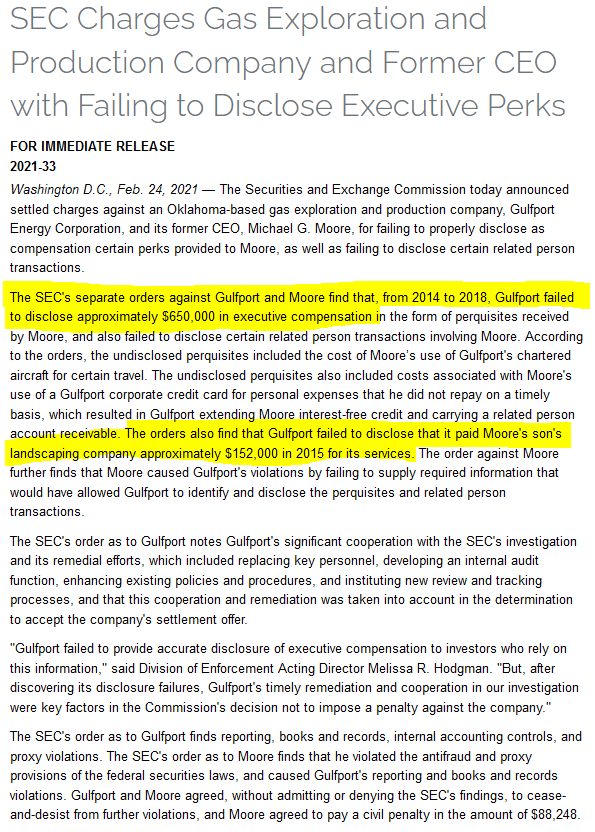 CorbinHiar's tweet photo. Natural gas producer @EnergyGulfport failed to disclose over $800,000 paid to its former CEO and his son between 2014 and 2018, SEC says

Over the same period, 17 of Gulfport's wells were leaking cancer-causing chemicals, including one at a Boy Scout camp https://t.co/BEgO1EjJv7 https://t.co/E4KO7XbpoV